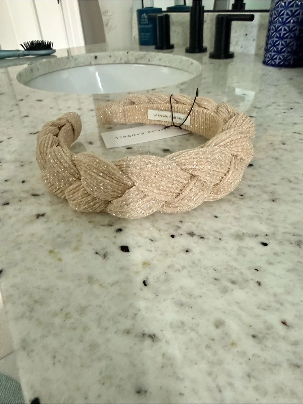 Loeffler Randall Lilac Braided Headband in Cream